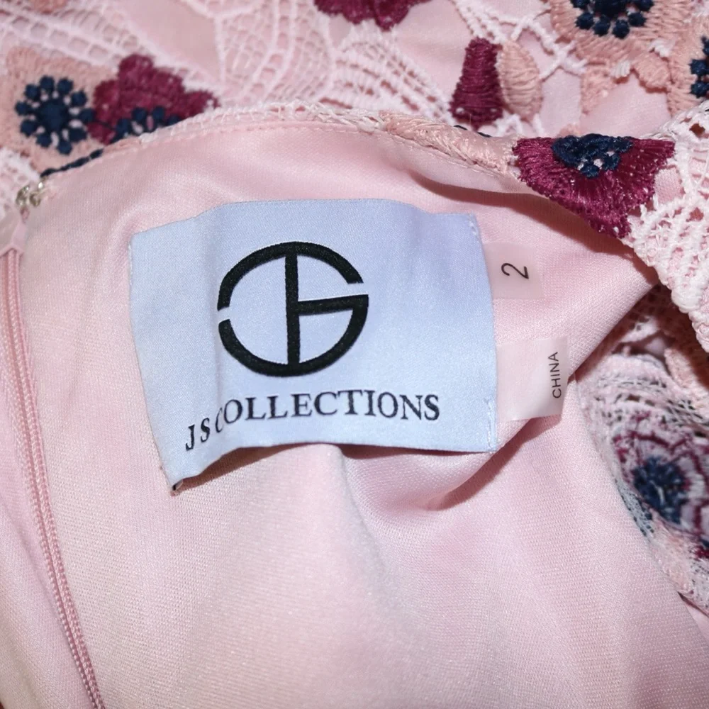 JS Collections Olive Scalloped Dress in Pink Boysenberry - Picture 8 of 12